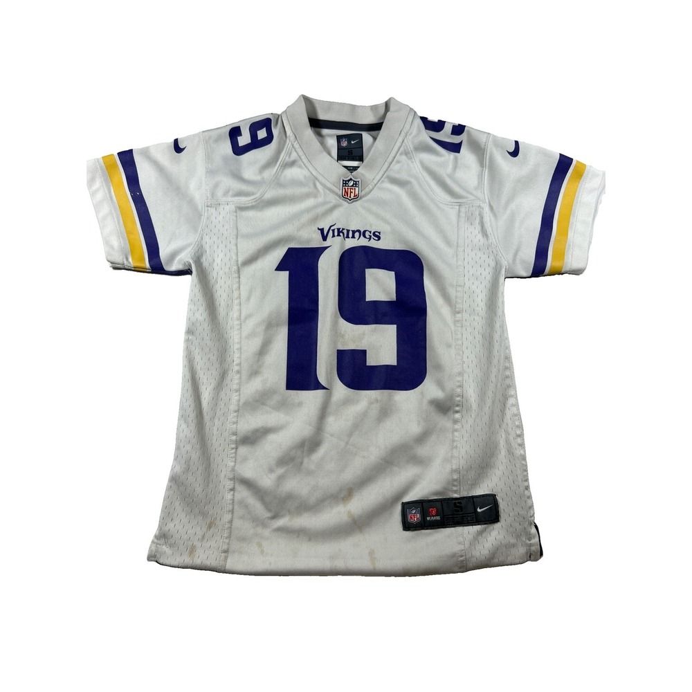 Nike Adam Thielen Minnesota Vikings Jersey Boy's S White Polyester Youth * Flaws